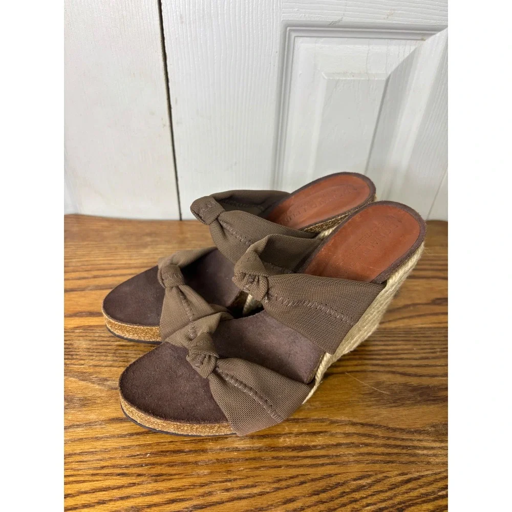 Donald Pliner Wedge‎ Espadrille Knot Slides Casual Comfort Elegant size 5 1/2